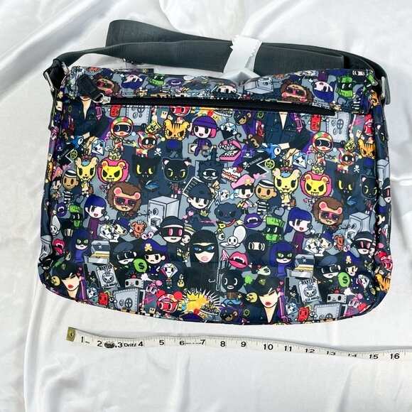 2014 Tokidoki Robbery Messenger Laptop Ipad Crossbody Bag Purse Royal Pride NWT - Picture 3 of 9